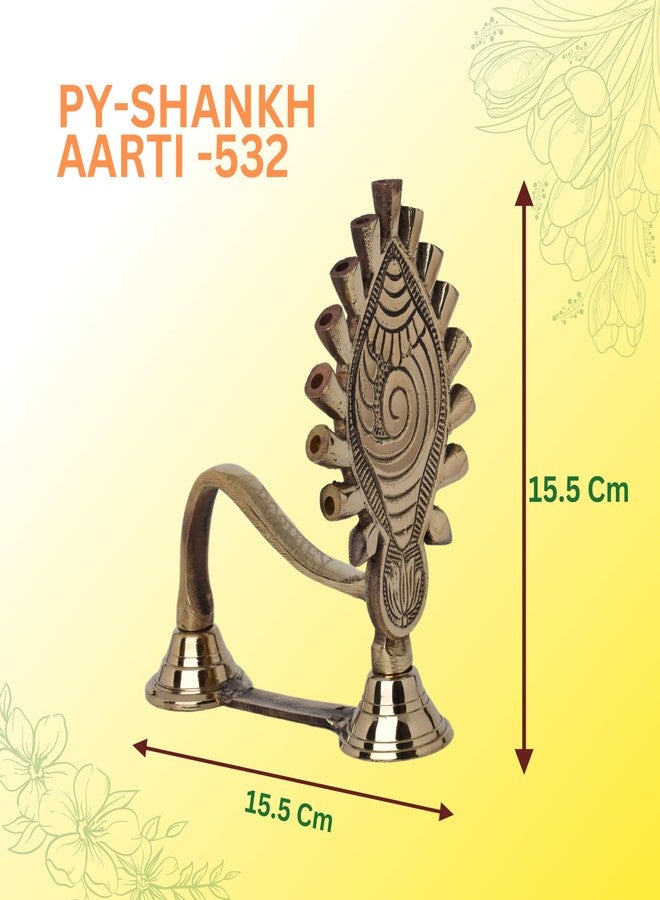 POSHIFY Shank Diya Aarti - Exquisite Conch Design Puja Diya Aarti for Spiritual Awakening, Meditation & Luxury Home Decor - Image 2